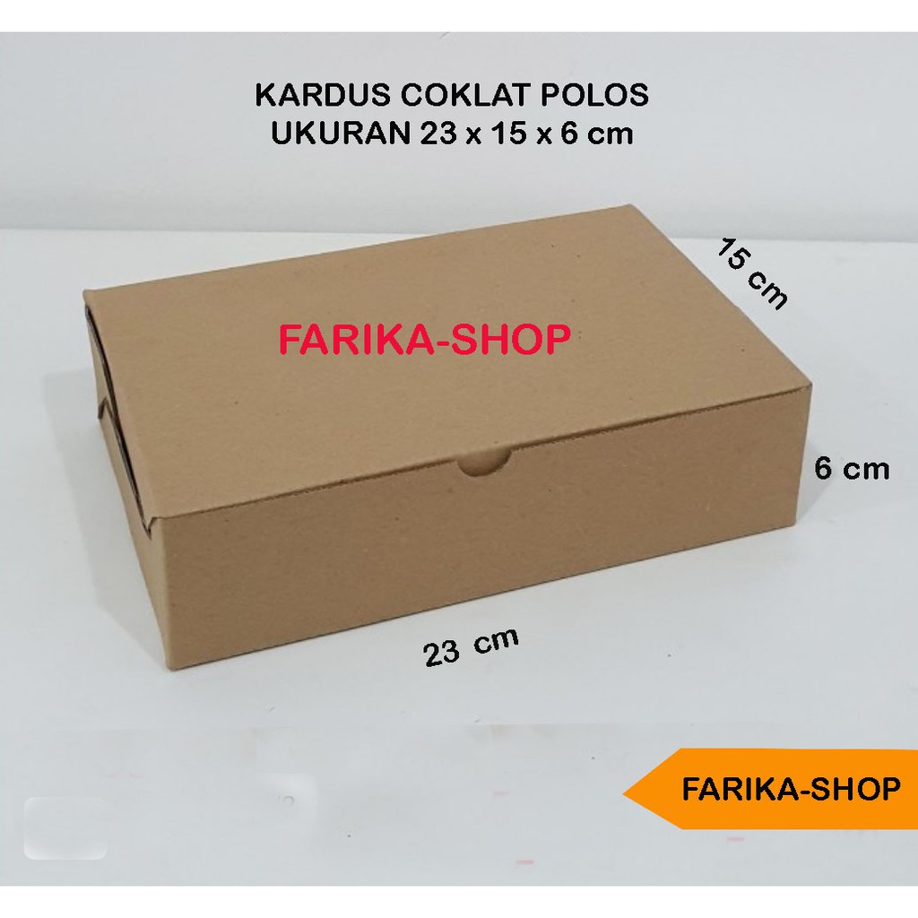 

Dos ukuran 23x15x6 cm / Kardus Coklat Polos / Dos Kotak Makan isi 25 pcs