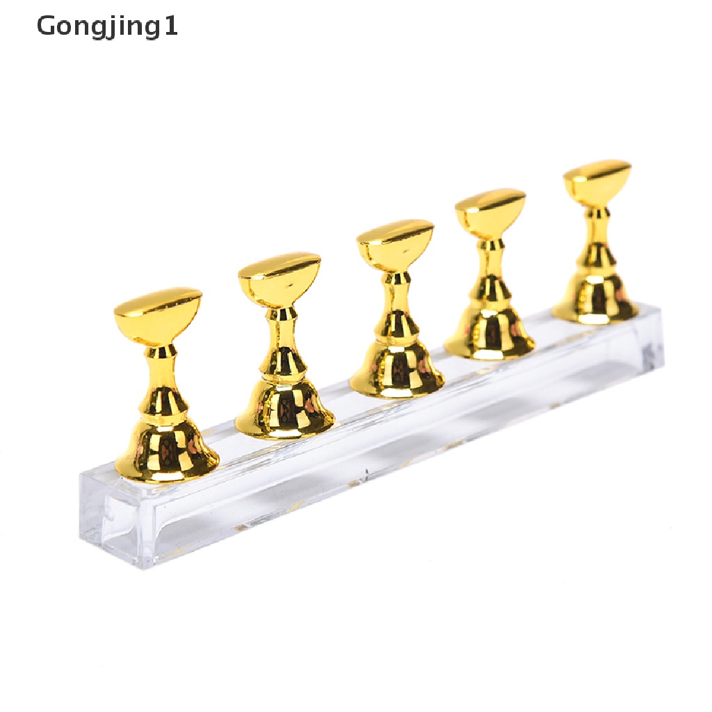 Gongjing1 1 Set Stand Display Kuku Palsu Bahan Akrilik Kristal