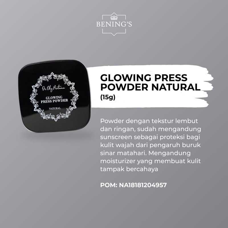 Bening Skincare Glowing Press Powder - Bedak  perawatan wajah by Benings Clinic dr oky pratama