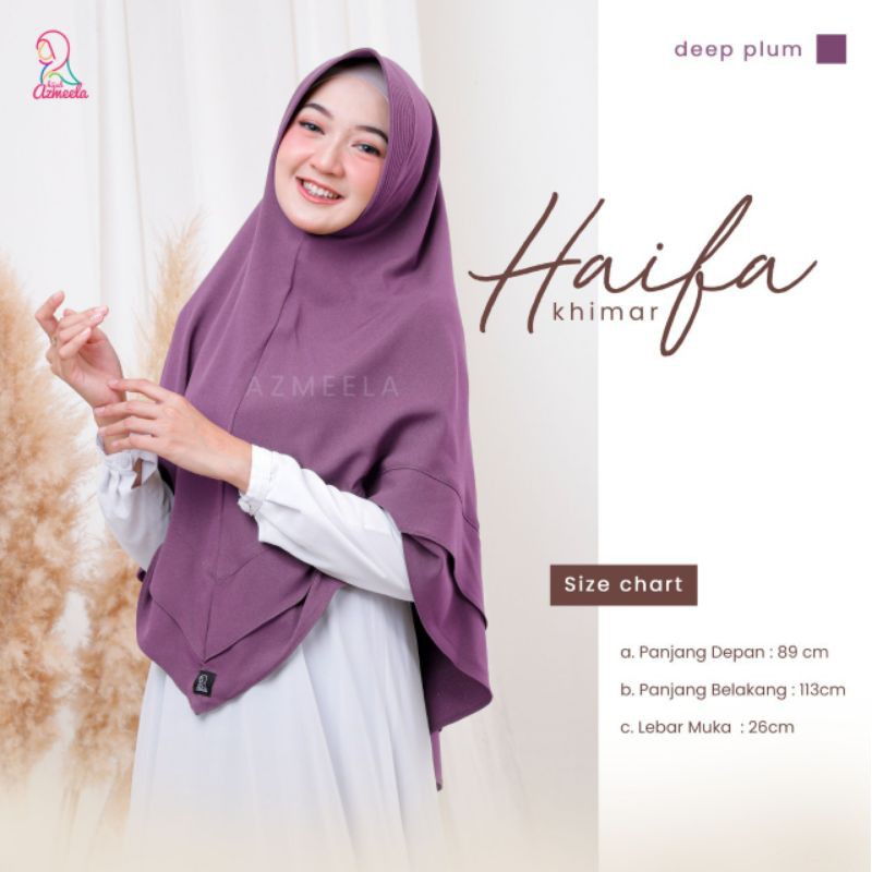 Haifa Khimar by Azmeela hijab instant simple syar'i Zara crepe pad-3