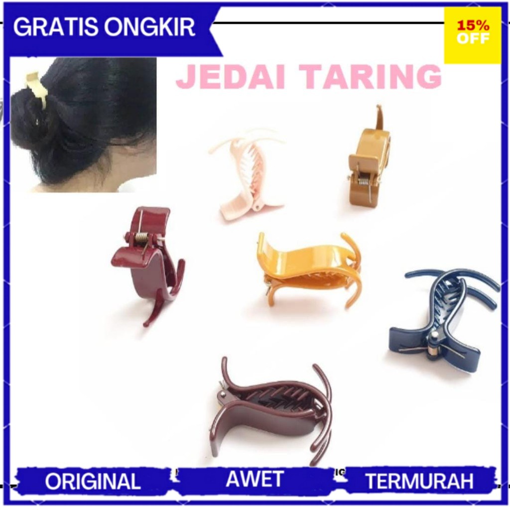SITI SHOP 1212 - (BAYAR DITEMPAT) TERBARU DAN TERLARIS NEW JEDAY TARING / JEPIT RAMBUT GIGI IKAN KOT