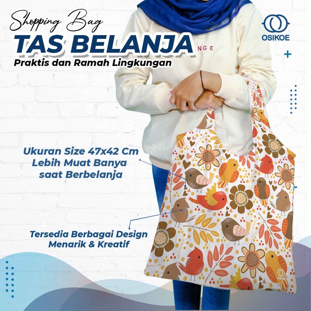 Tas Belanja lipat / Tas Belanja / Shopping Bag / Totebag / Bisa Custom osikoe