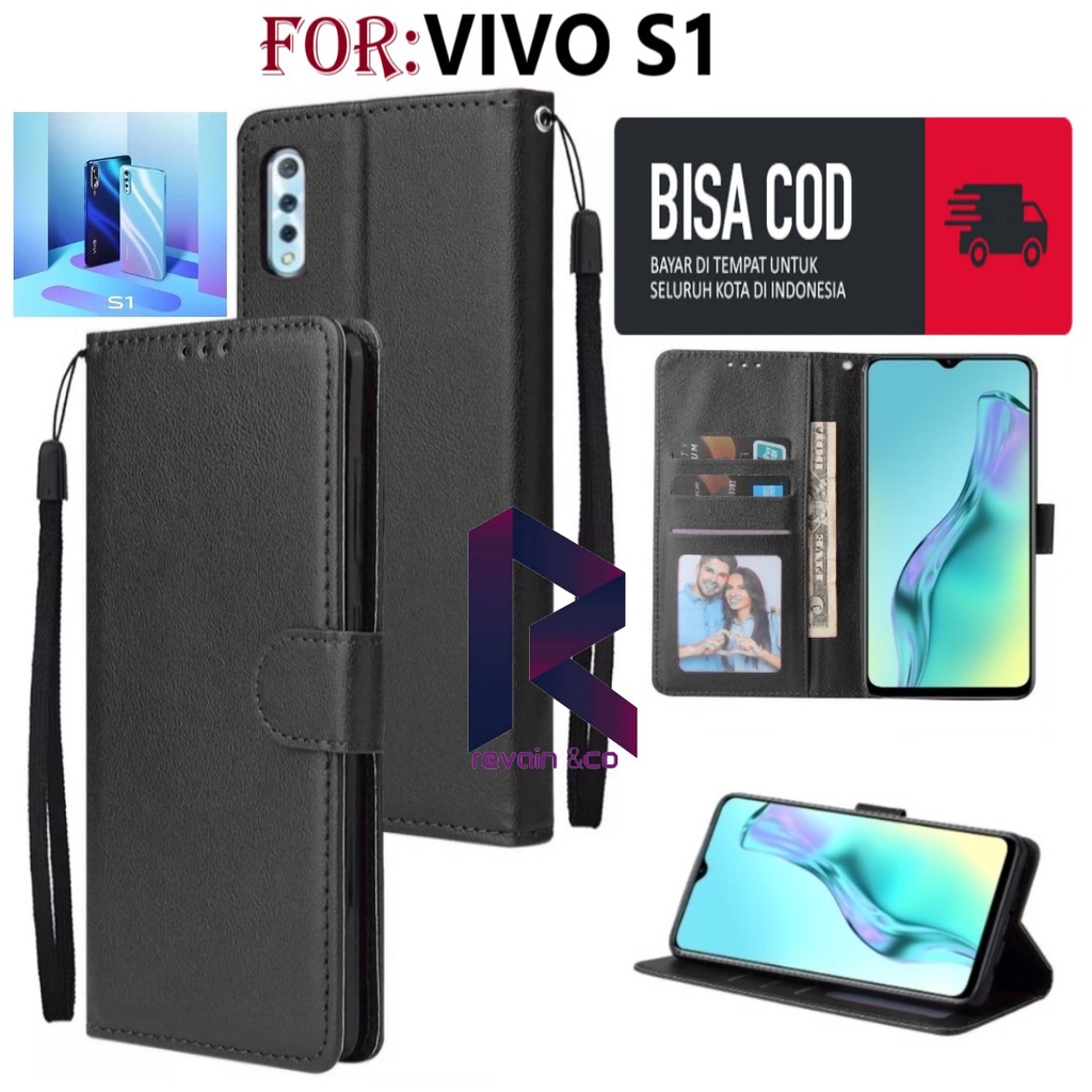 FLIP COVER VIVO S1 CASING DOMPET FLIP WALLET LEATHER KULIT PREMIUM SARUNG BUKA TUTUP FLIP CASE VIVO S1