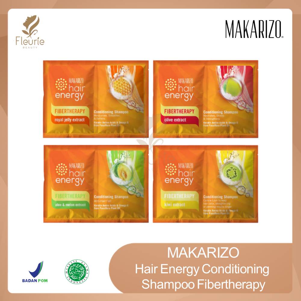Makarizo Hair Energy Conditioning Shampoo Fibertherapy 9ml Sachet Original BPOM