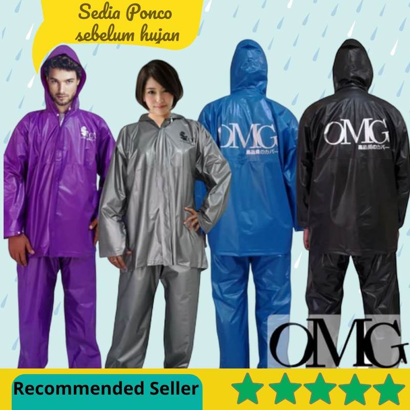 KAKINA - JAS HUJAN PONCO JAKET - Satu Set Jaket & Celana Anti Air