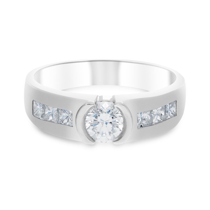 Cincin Emas 18k Berlian Asli Eropa Putih / Tunangan / Kawin DZ44