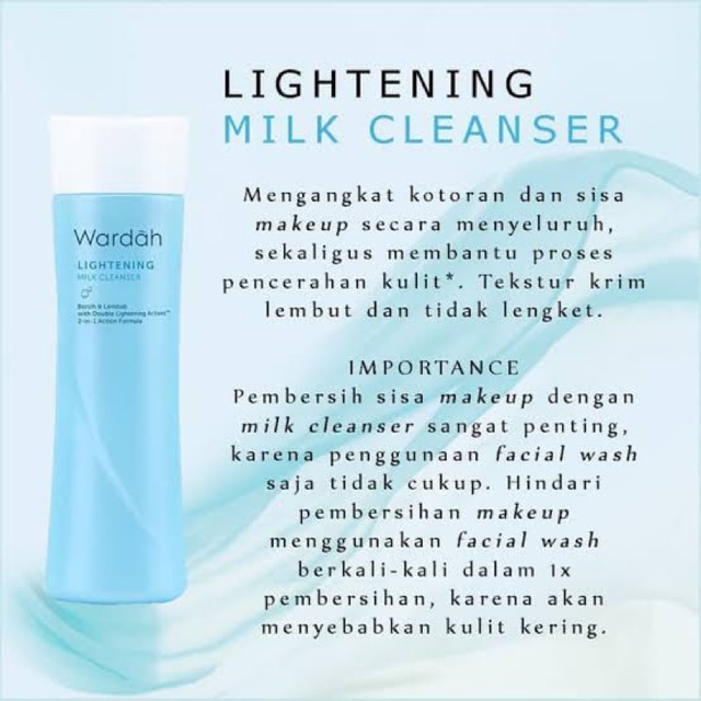 Wardah lightening milk cleanser dan face toner