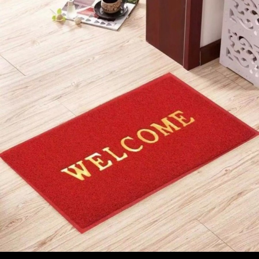 Keset Welcome Bihun Mie Anti Slip Mat Kamar Mandi Dekorasi Interior ok