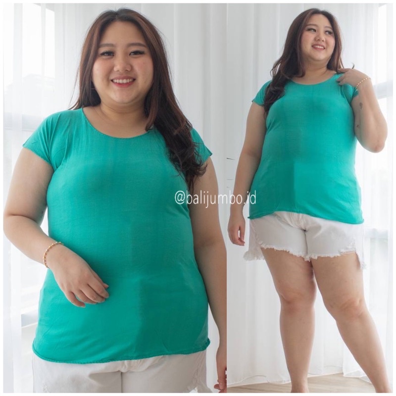 ATASAN BAJU KAOS POLOS JUMBO LD MAKS 140CM BAHAN KAOS JERSEY ADEM MELAR