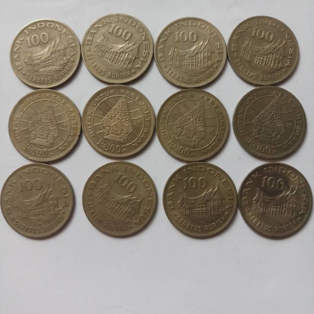 Uang logam 100 rupiah wayang (minimal 5 pcs)