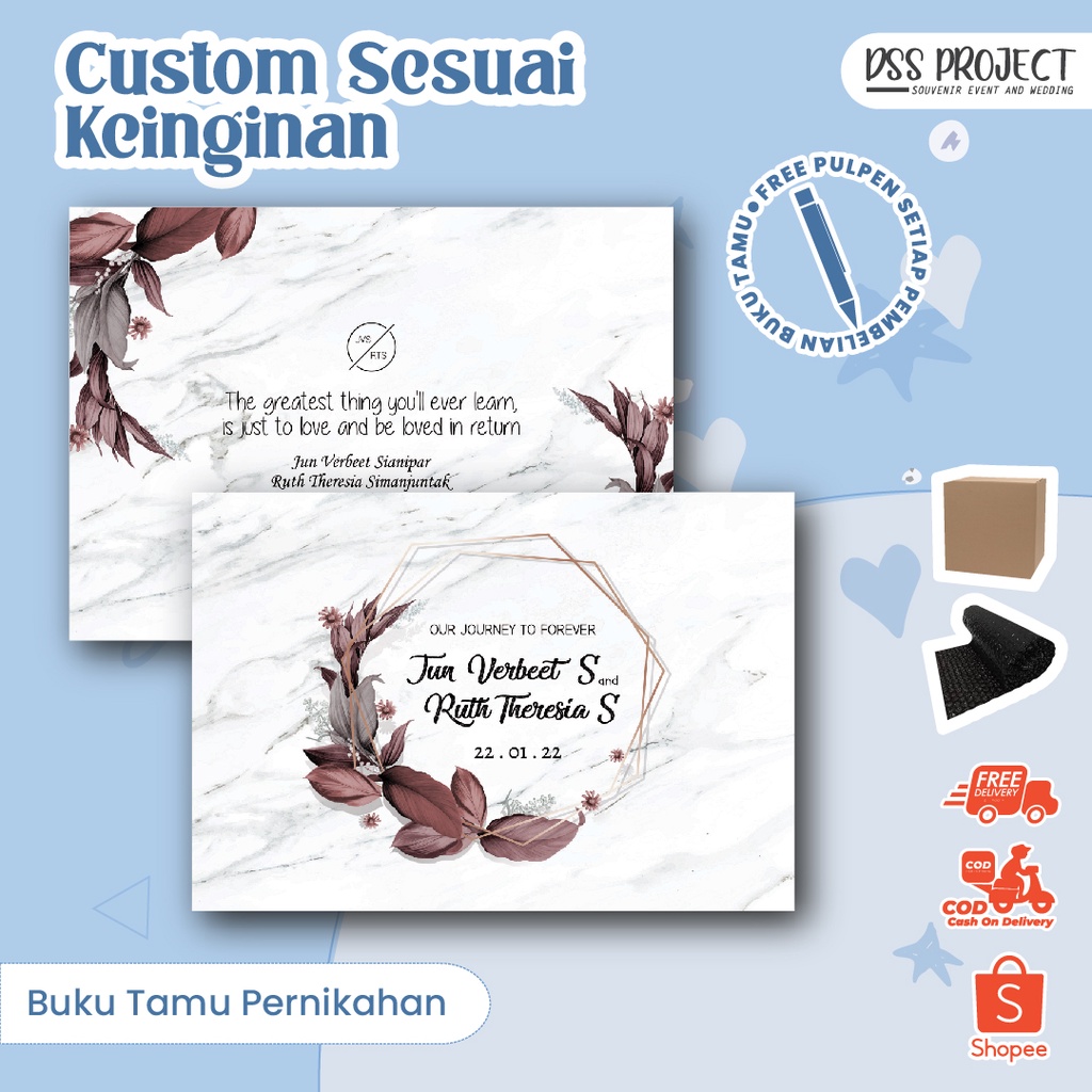 

buku tamu nikahan / custom buku tamu / buku tamu murah / guestbook