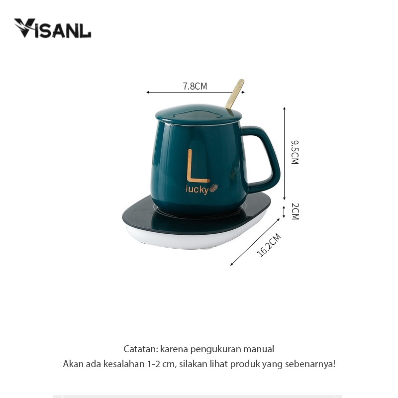 Gelas Set Keramik / Mug Cangkir Gelas Listrik Pamanas Penghangat Minuman Kopi Susu Cup Coffee Warmer Elektrick Keramik