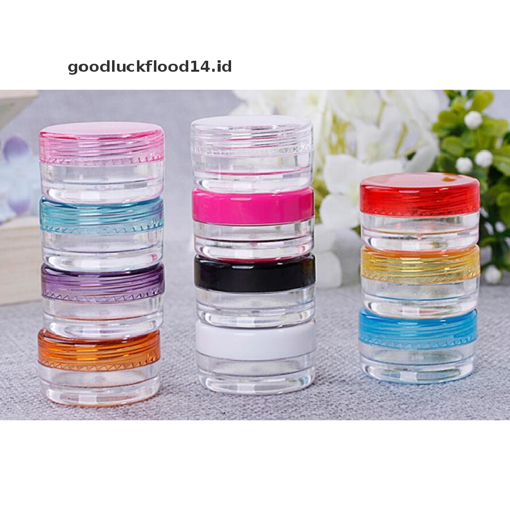 10 Pcs Botol Jar Pot Wadah Kosong Ukuran 5ml Untuk Krim Wajah Eyeshadow