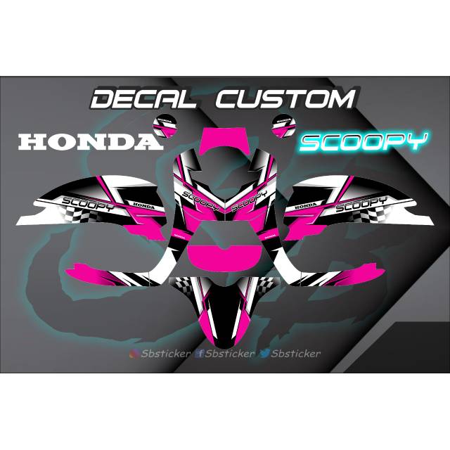 Decal sccopy grafis pink custom / stiker scoopy grafis