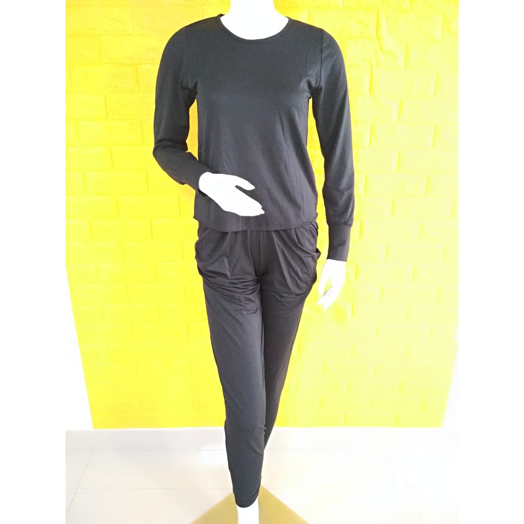 selena fashion baju setelan dalaman mangset muslim bahan lemon skin