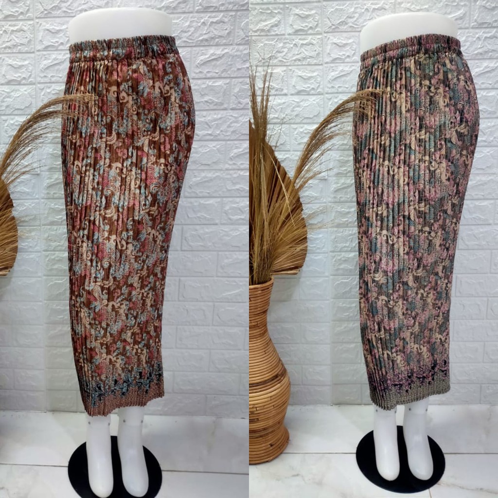 Jual Rok Batik Plisket Klasik Prada Foil Premium Macam Macam Motif Real