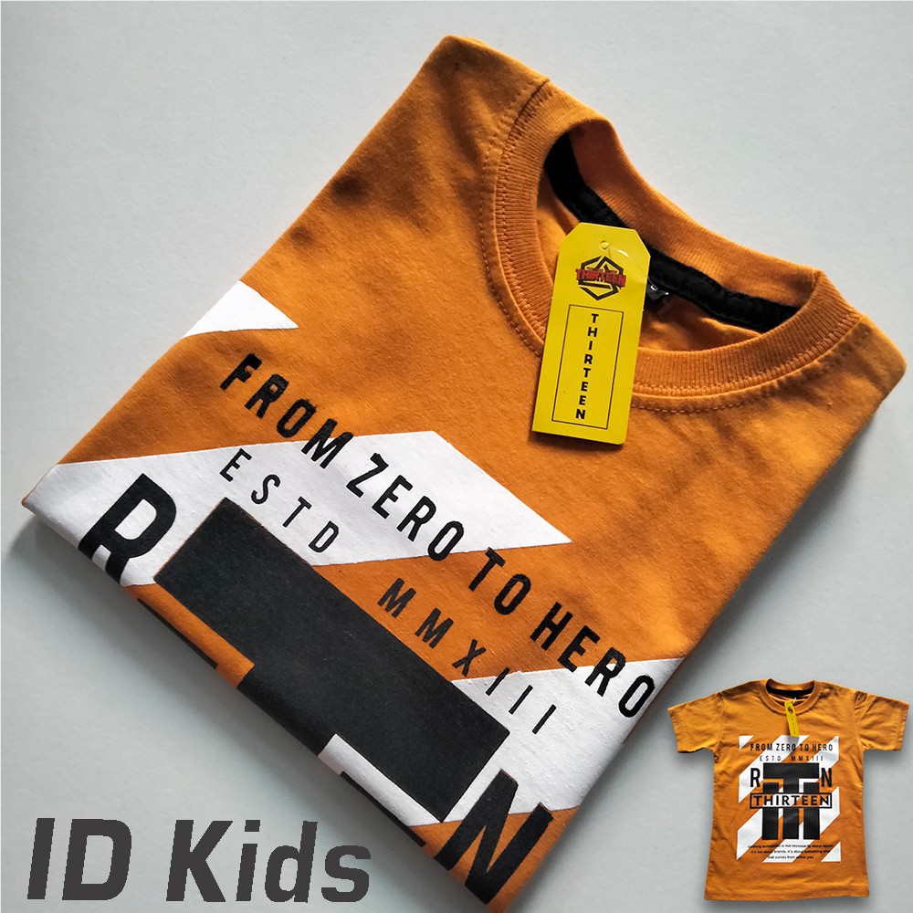 Kaos Anak Distro Thirteen Mustard 219