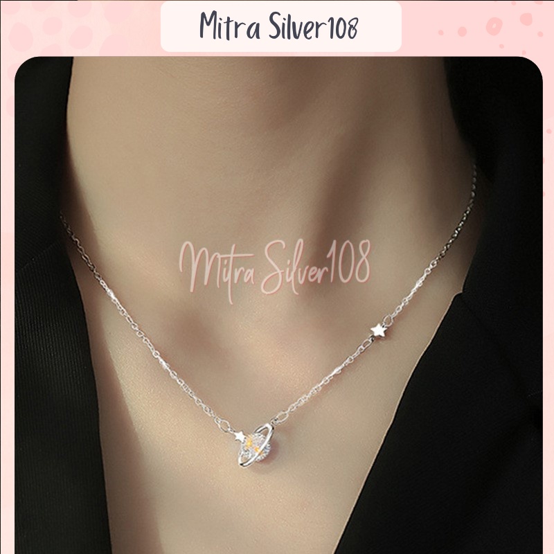 [MS108] NL 17 - Kalung Wanita Korea Liontin Planet | Korean Fashion | Necklace Crystal | Kalung Import Murah