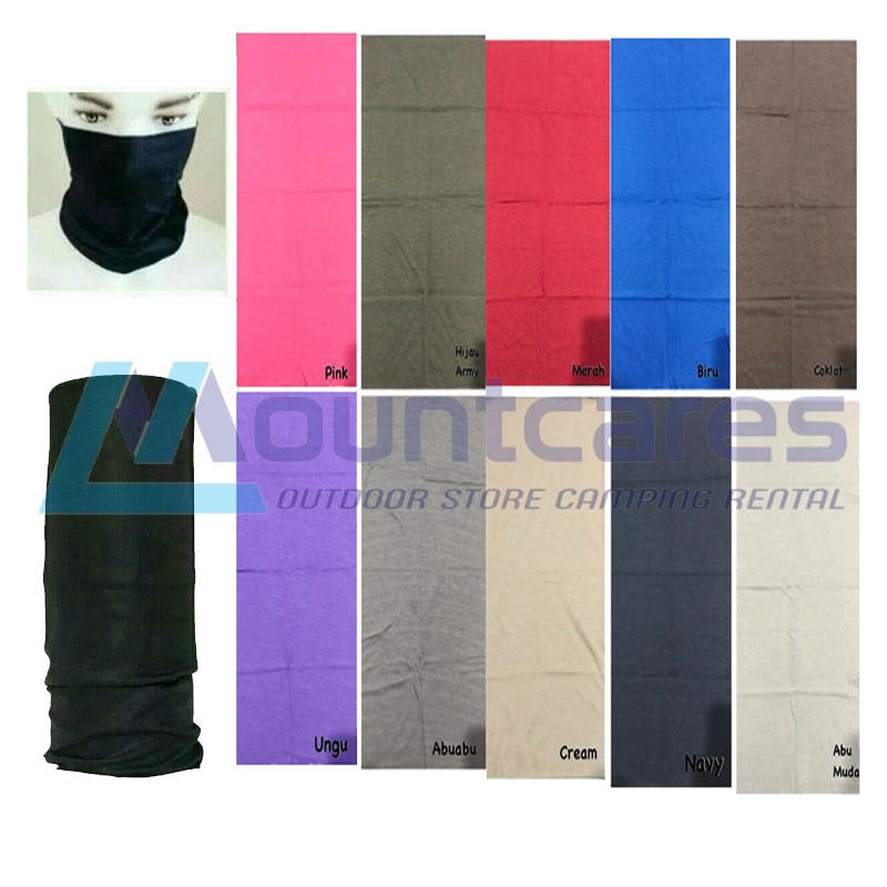 Impor Masker Baff Warna Polos Tanpa Jahitan Baff Hitam Polos SEAMLESS Balaclava Masker Motor