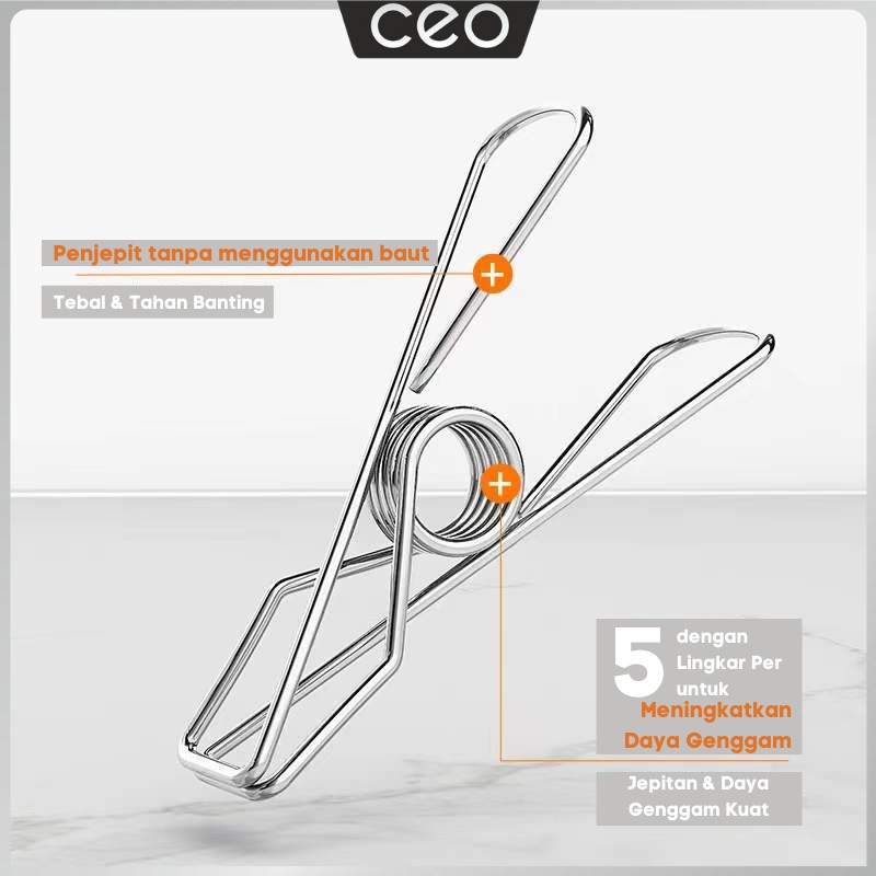 CEO Stainless Steel Hanger Gantungan Baju Stainless Steel 304 Penjepit