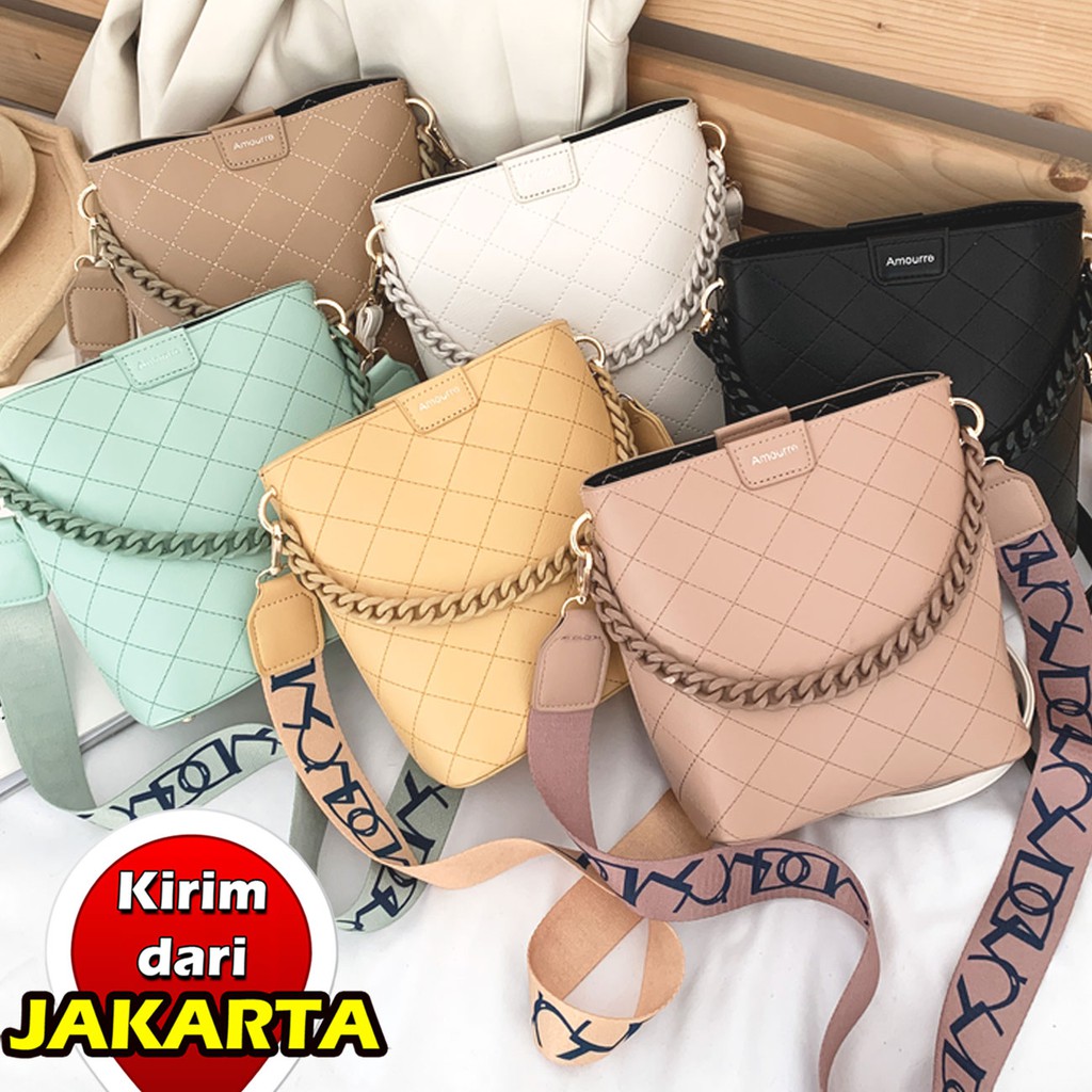 (Aii.beauty) Tasready Tas Import Selempang Wanita Fashion Rantai 7514