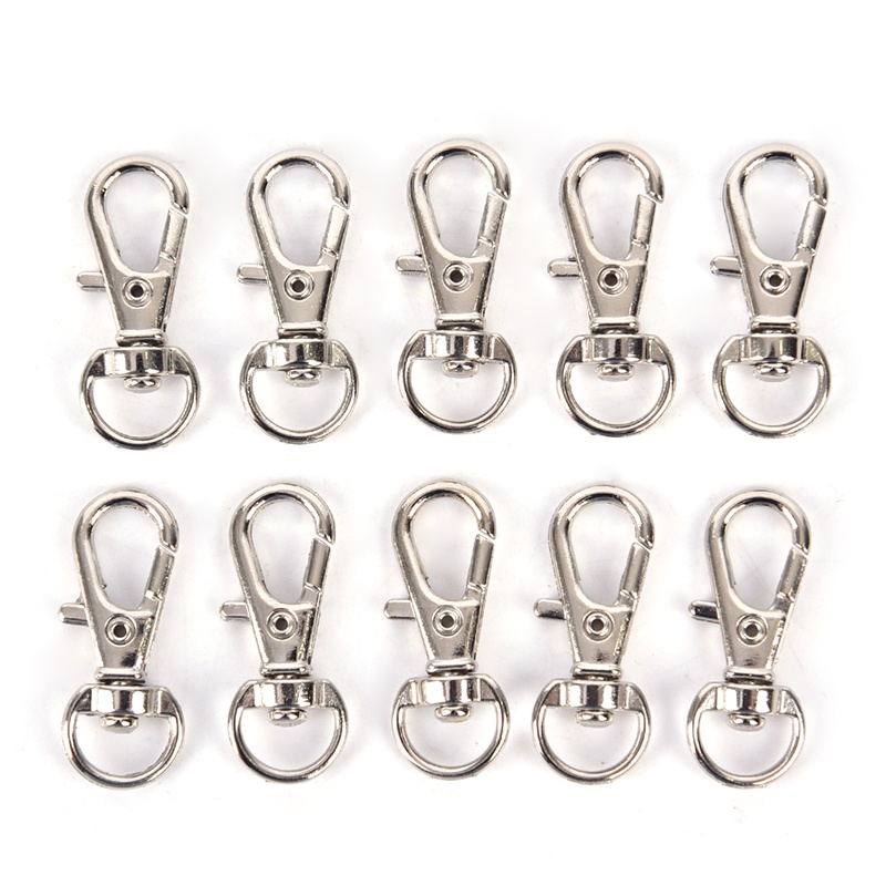 {LUCKID}10pcs Mini Aluminum Alloy Keychain Making Snap Spring Clip Hook Carabiner Buckle