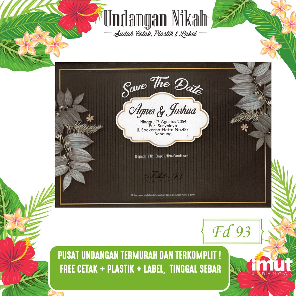 Undangan Pernikahan Sudah Cetak Fadhil 93 Harga Murah