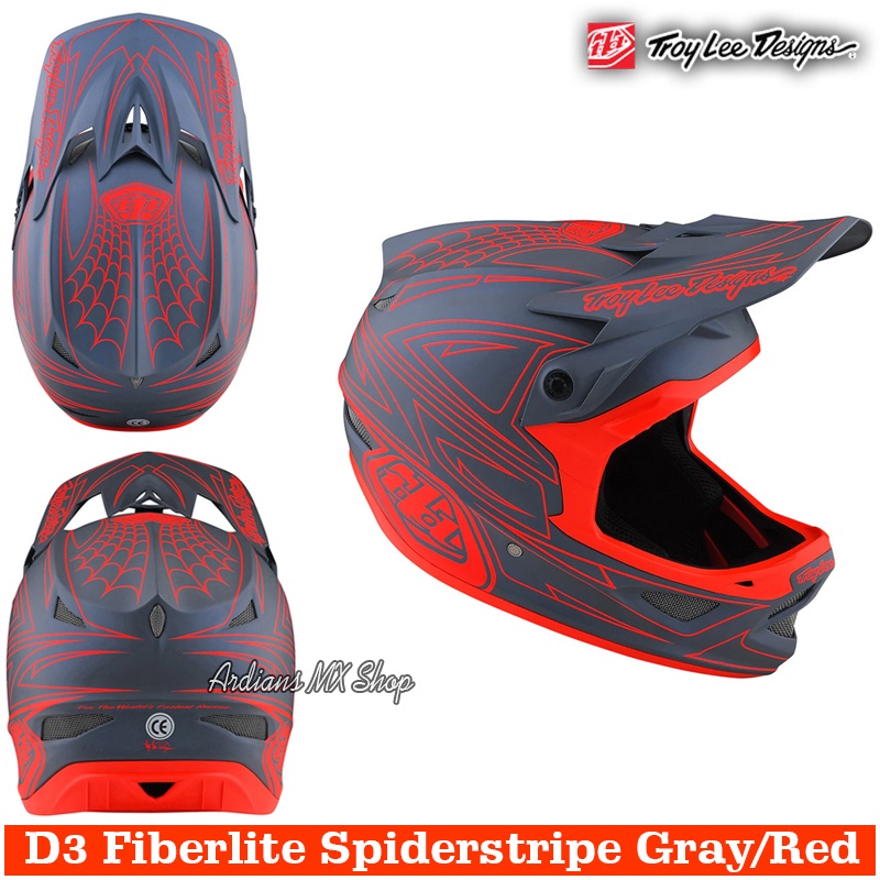 TLD -  D3 FIBERLITE SPIDERSTRIPE - HELM SEPEDA MTB DOWNHILL