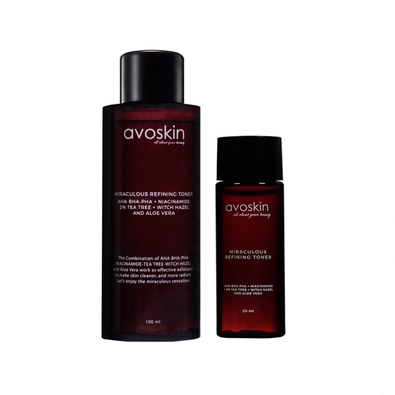 Avoskin Miraculous REFINING TONER 100ml/20ml [AHA BHA PHA NIACINAMIDE] / Eksfoliasi / Exfoliating