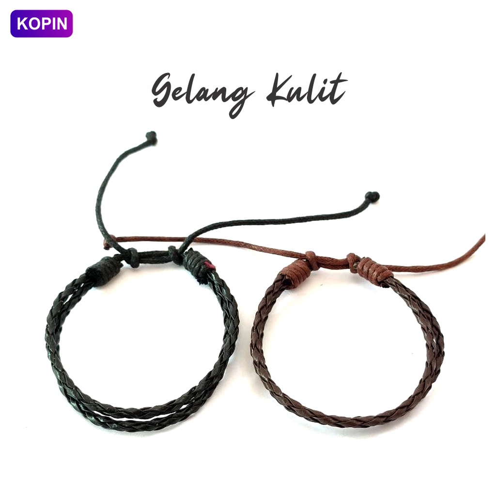 Gelang Kulit Pria Sintetis Keren
