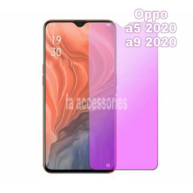 Tempered glass blue oppo a11k a12 a15 a15s a16 a16e A17 A77S e s a5 a9 2020 a95 k antiradiasi blue light screen guard