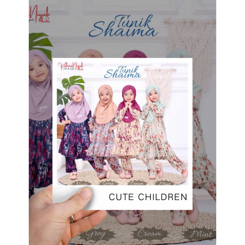 Daily set tunik anak 2-9 TH tunik shaima by RieyahOS rayon ORI terbaru fashion muslim anak perempuan