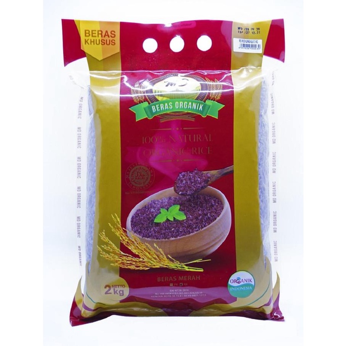 

MD ORGANIC RED RICE KUPAS KULIT / BERAS MERAH ORGANIK KUPAS KULIT 2KG