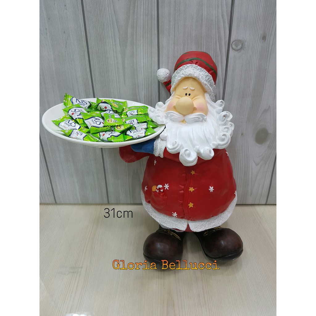 PATUNG PAJANGAN SANTA CLAUS SINTERKLAS PIRING HIASAN INTERIOR HOME