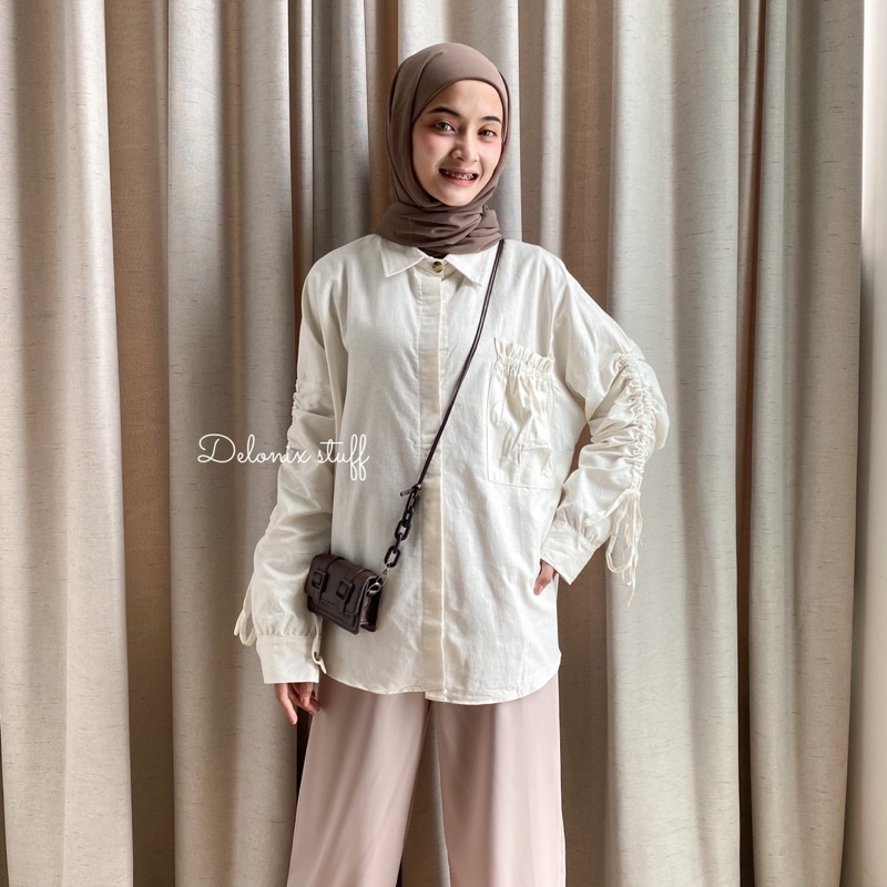 Olivie oversize kemeja serut