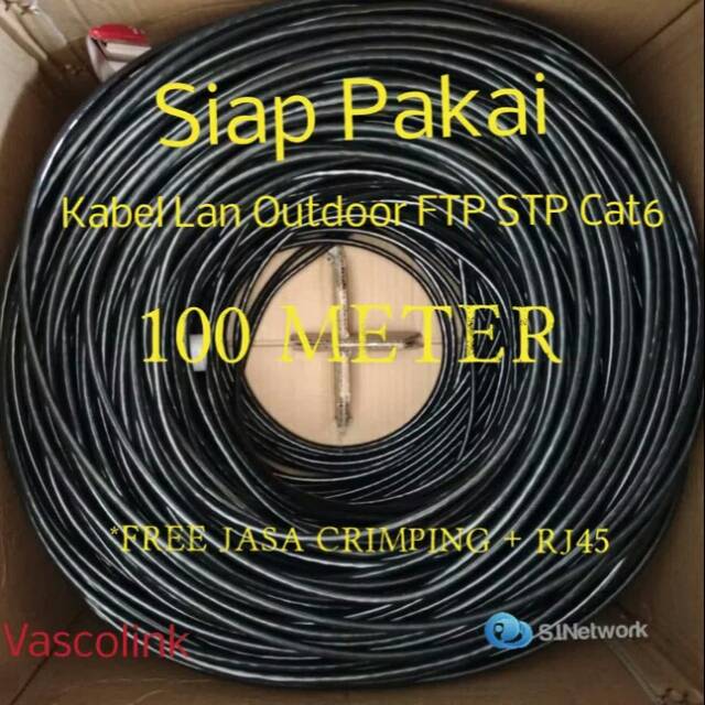 100 Meter VASCOLINK LAN CABLE OUTDOOR STP FTP CAT6  HIGH SPEED 100/1000 Mbps