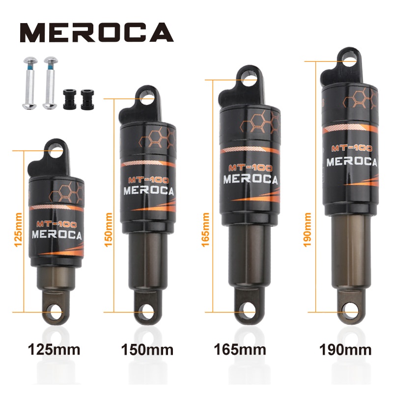 PREORDER MEROCA Bicycle Rear Shock Absorber 125/150/165/190mm Electric Scooter Shock Absorber Mounta