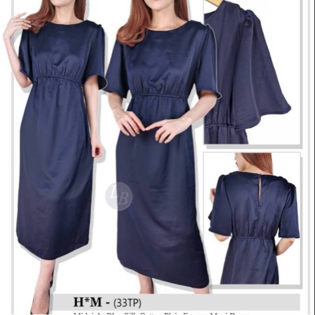 plain blue maxi dress