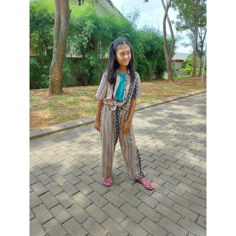 ONE SET RAYON NEECA SIZE REMAJA FULL KANCING SET RAYON TIEDYE ANAK PREMIUM