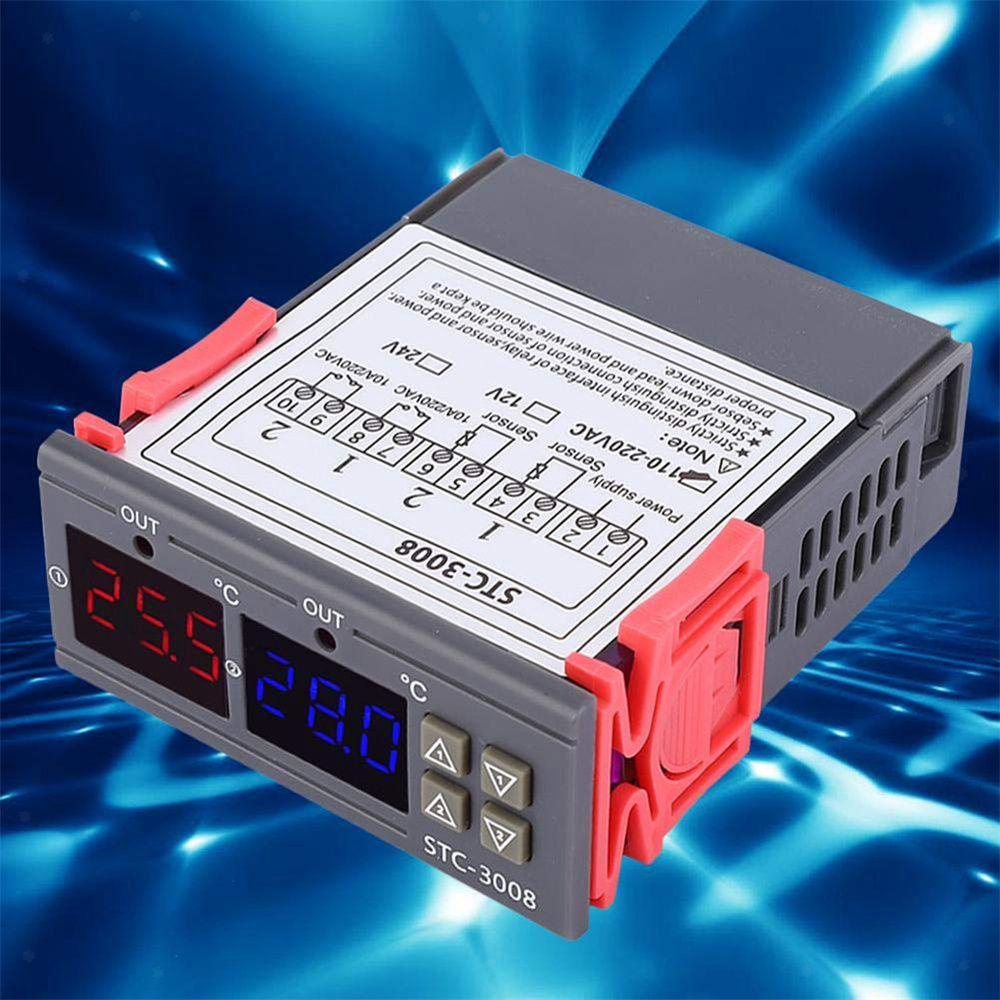 Solighter Temperature Controller 110-220V 12V Dua Relay Output STC-3008