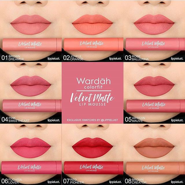 WARDAH Colorfit Velvet Matte Lip Mousse Lipstik cair dengan tekstur mousse 4 gram (KIM)