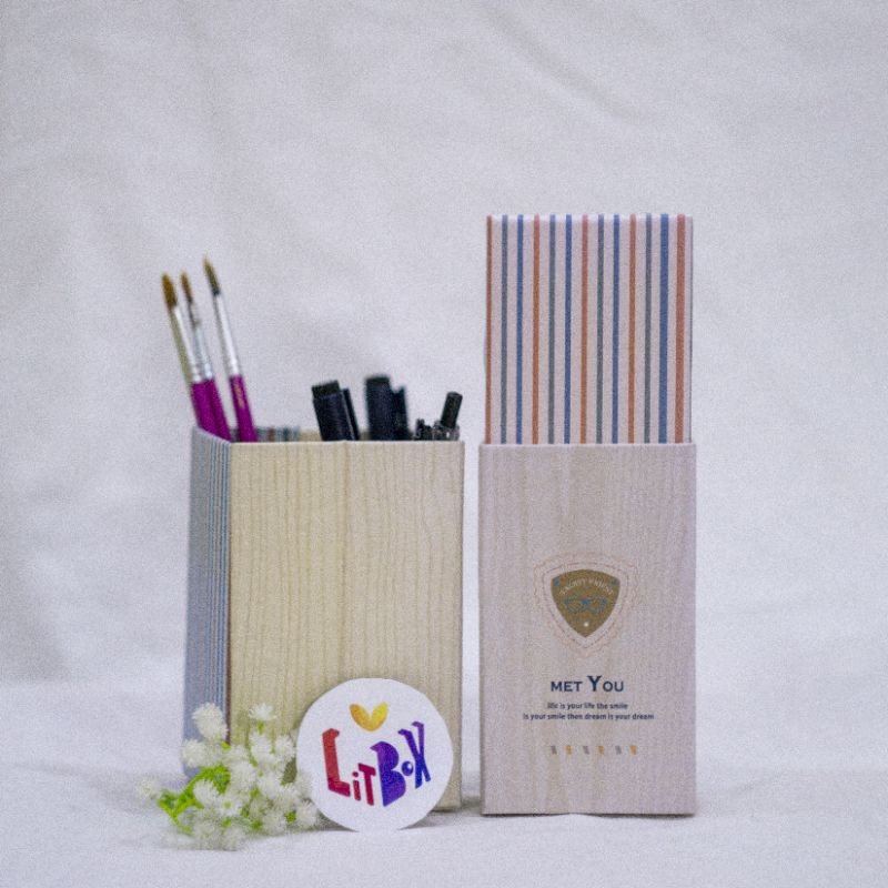 

Kotak Pensil Lipat Berdiri - Stand Standing Tempat pensil karton kertas