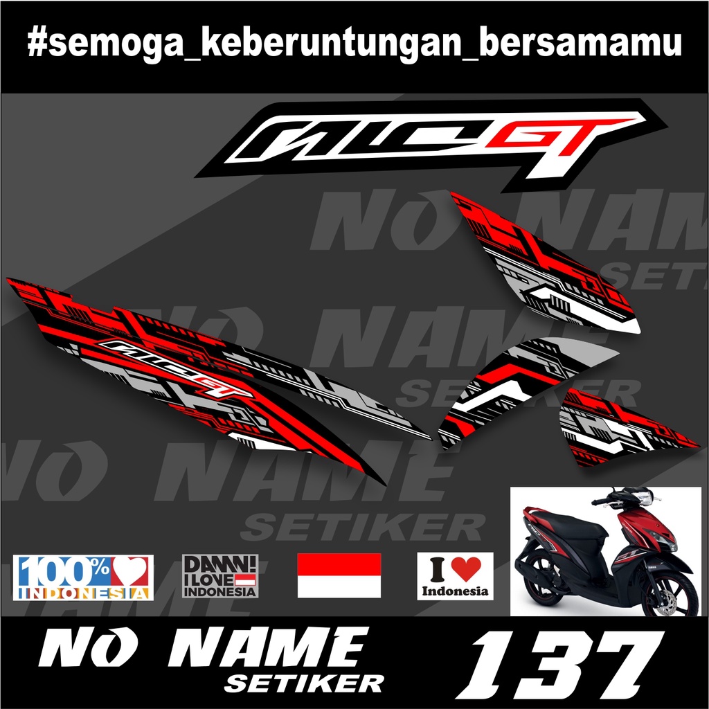 STIKER VARIASI STRIPING YAMAHA MOTOR MIO GT (137) STICKER MOTIF RACING STRIPING SETIKER