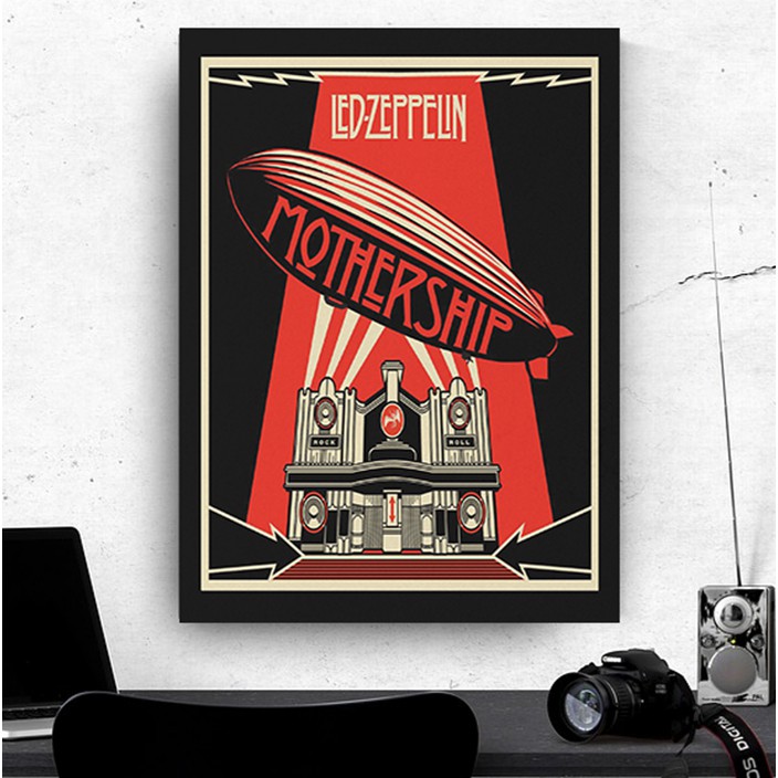 "Led Zeppelin, Mothership" Poster Kayu (30x22)