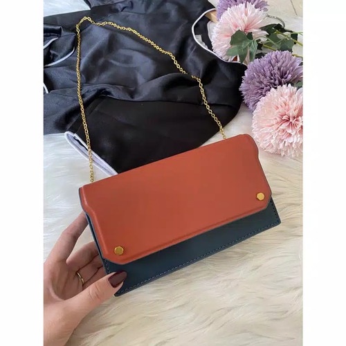 Tas Selempang Wanita CK 2 tone Stitch Magnet W Ring Chain Original
