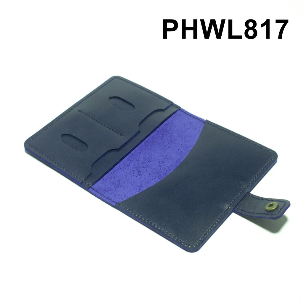 Dompet Passport simpel kulit sapi asli warna biru - paspor - PHWL817