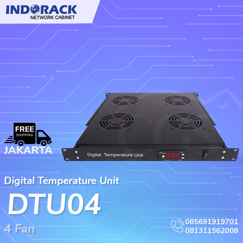 Indorack aksesoris Digital Temperature Unit 4 Fan DTU04