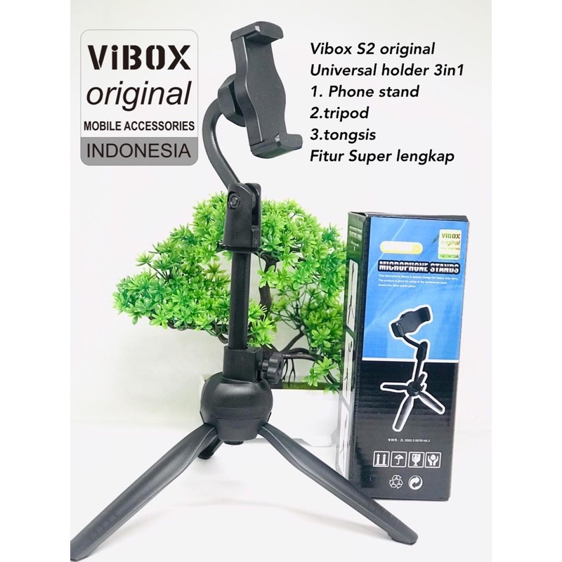 HOLDER PHONE STAND S2 3IN1 TRIPOD TONGSIS UNIVERSAL STAND