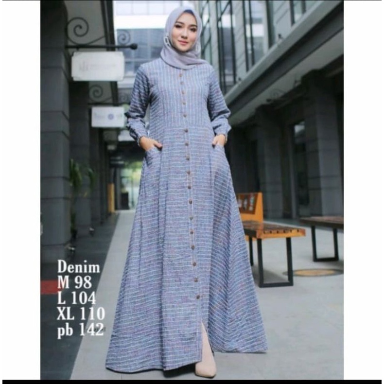 Gamis garis Salur Linen