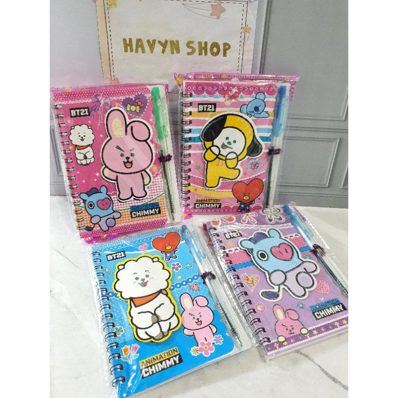 memo diary/MEMO + PEN/buku catatan anak ada bonus pulpen/memo lucu/notes BTS BT21
